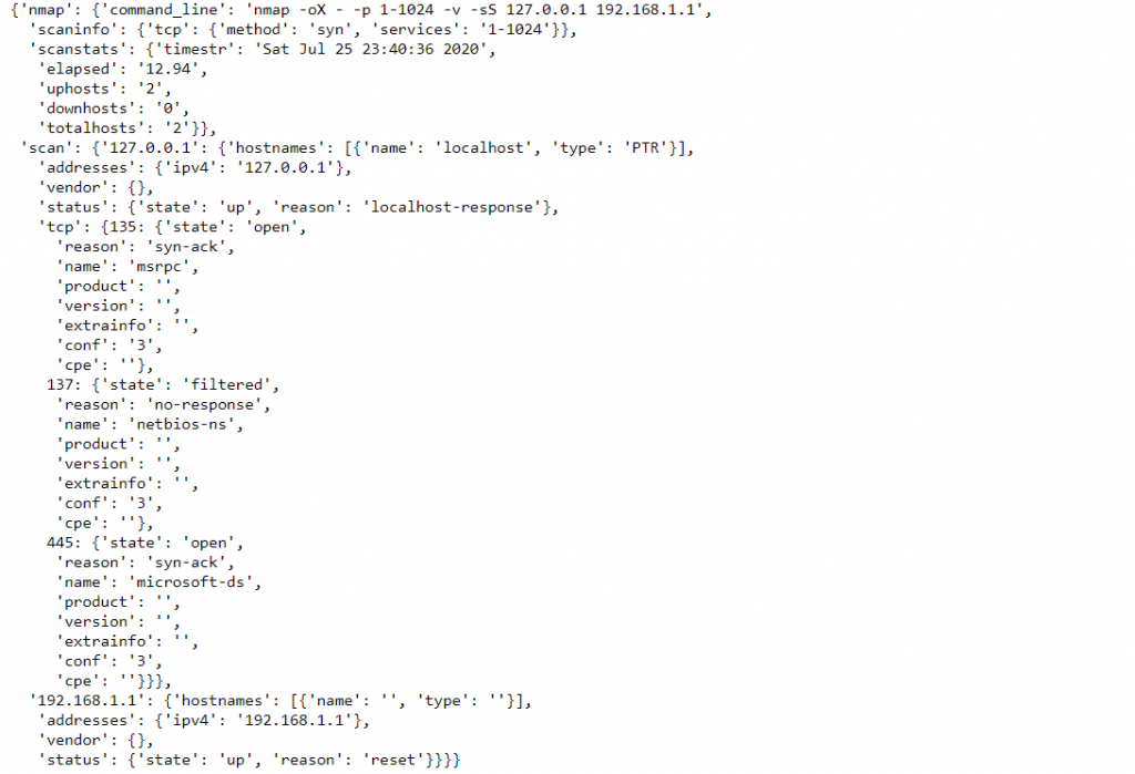 nmap python