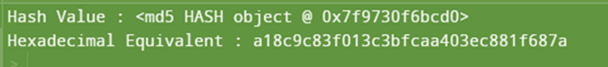 Printing the Hexadecimal Equivalent of the MD5 Hash