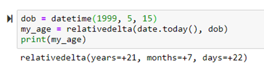 Get difference between two dates in python