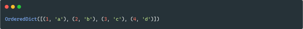 Creating collections.ordereddict by passing list of tuples