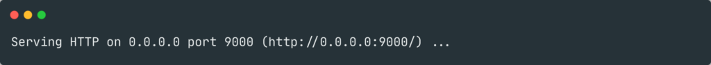HTTP.server started at port 9000