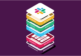 Colorful blocks with Slack logo