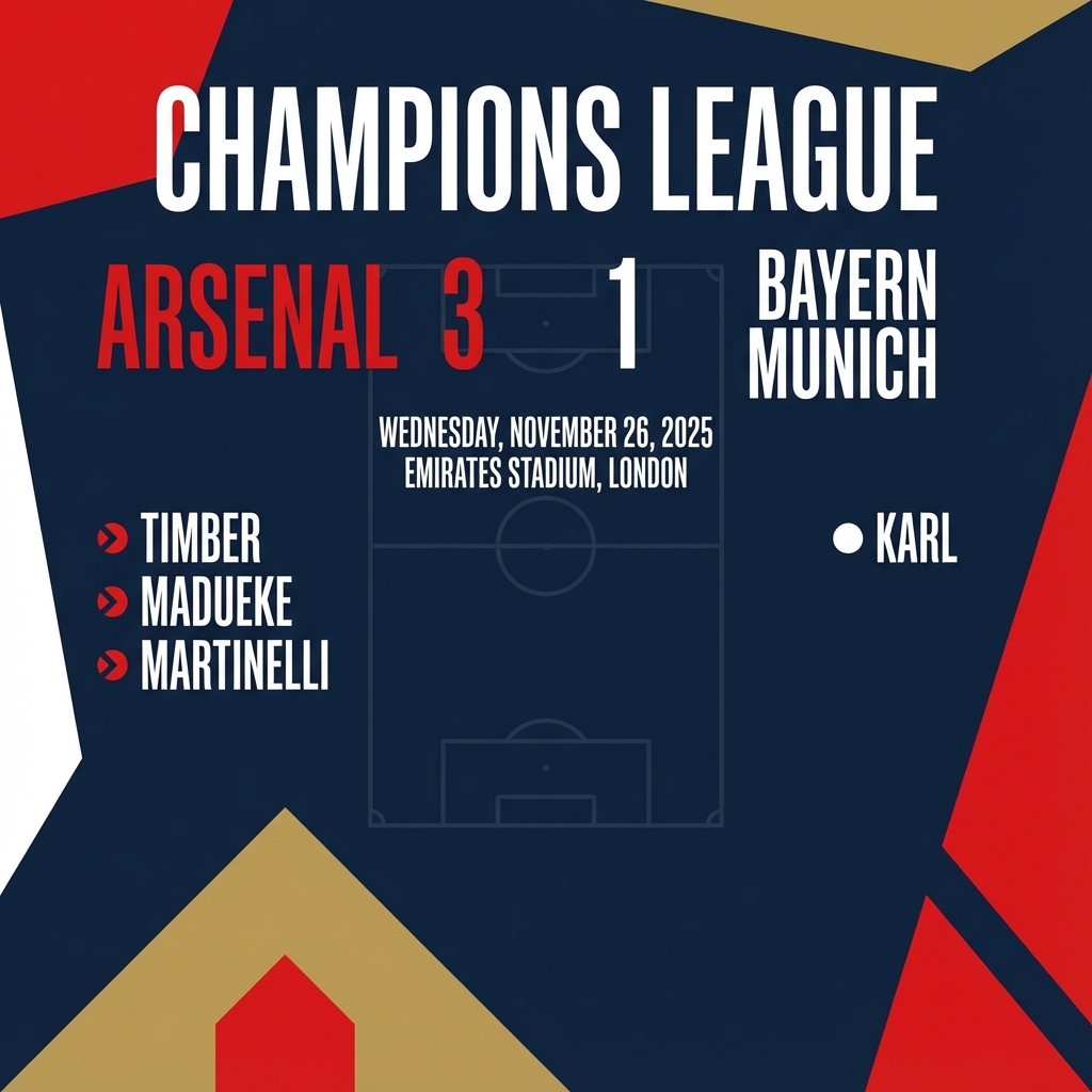 Arsenal football score graphic