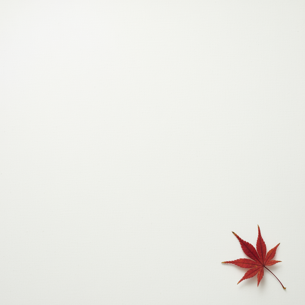 Minimalist design with red maple leaf