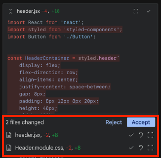 Quick Preview in VS Code Gemini Code Assist.