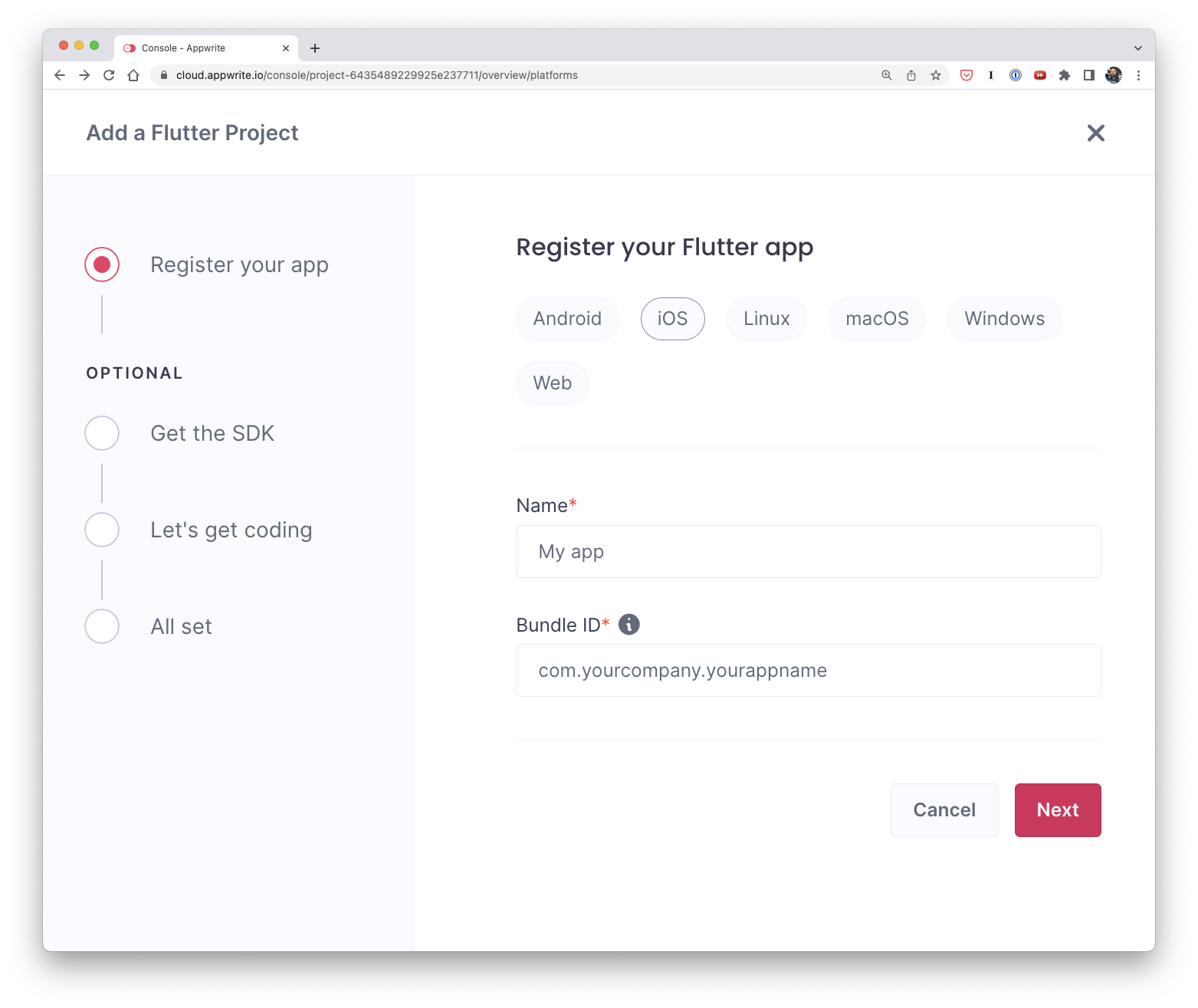 Appwrite platforms