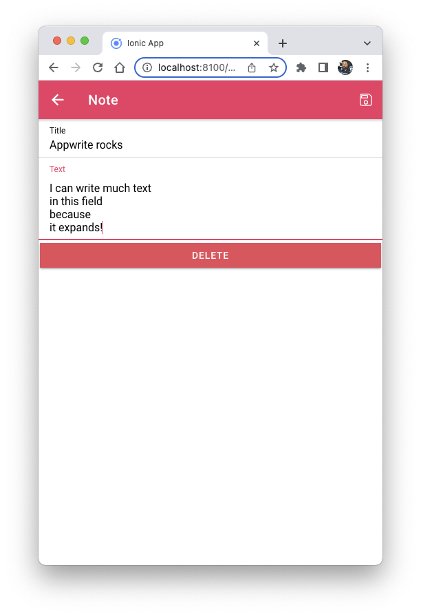 Ionic details page