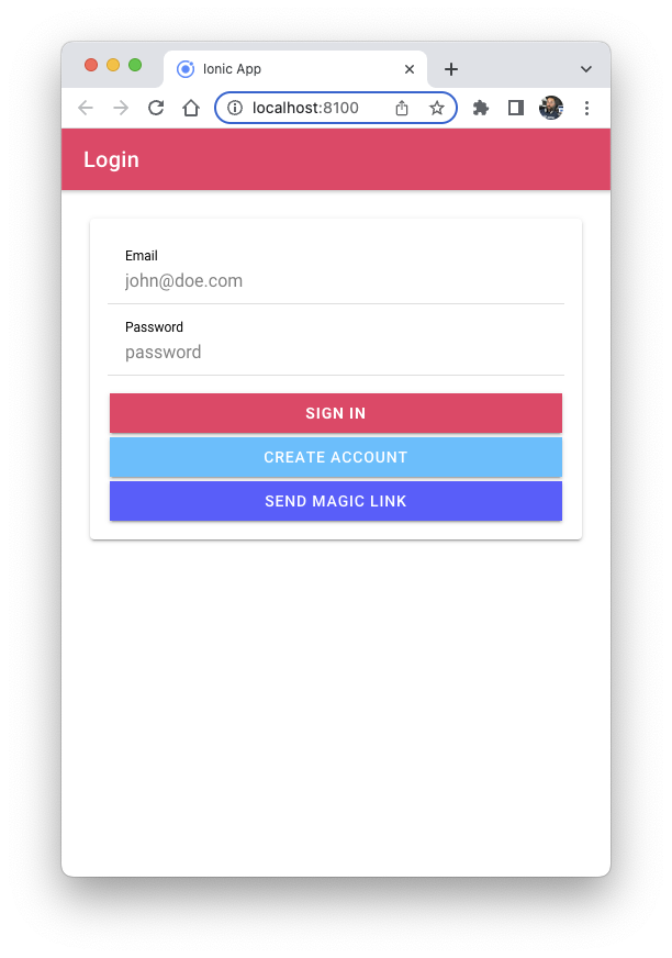 Ionic login