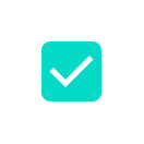 A checkbox with the default padding with a width and height of 48 dp.