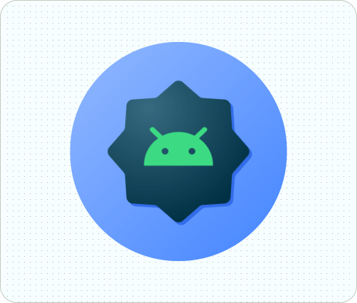 A gif showing a repeating animation of the same sample Android icon,
showing different shapes depending on the mask used&mdash;a circle and then
two different kinds of squircles
