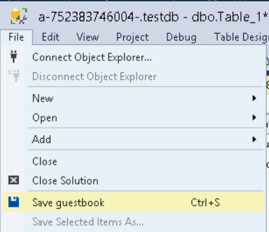 Save the guestbook table