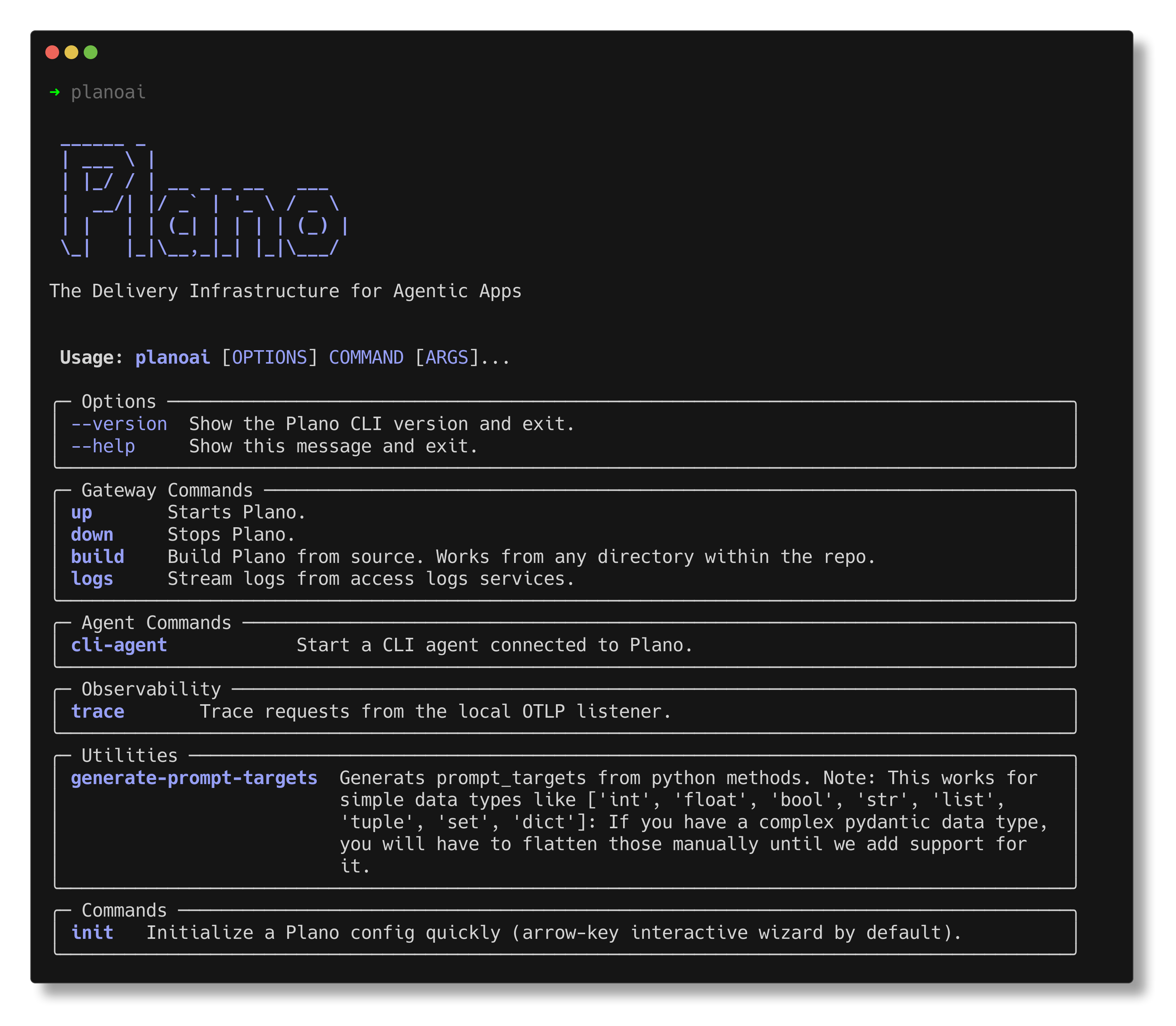 planoai default command screenshot