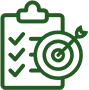green clipboard/target