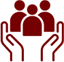 hands holding people icon