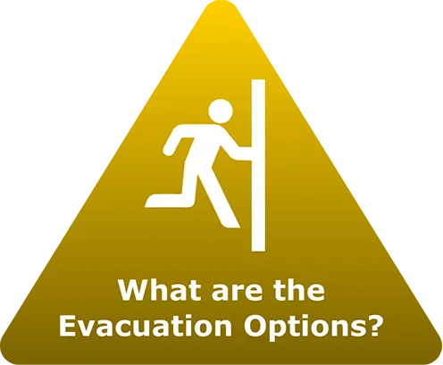 gold What are the evacuation options icon