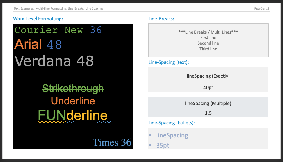 text formatting