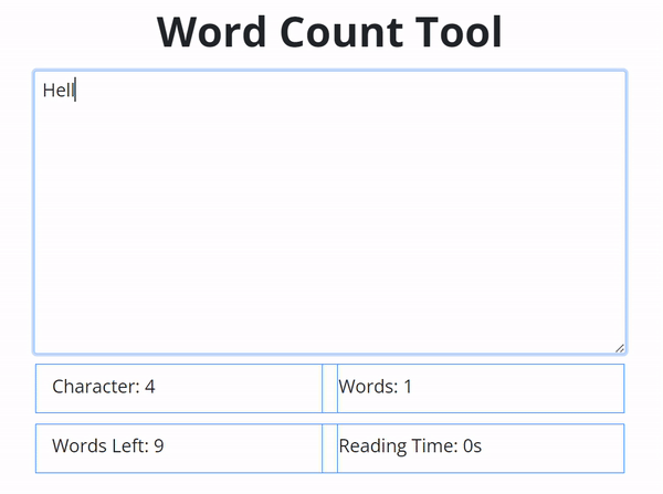 Word Count Tool Output