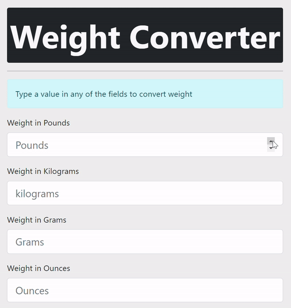 Weight Counter Output