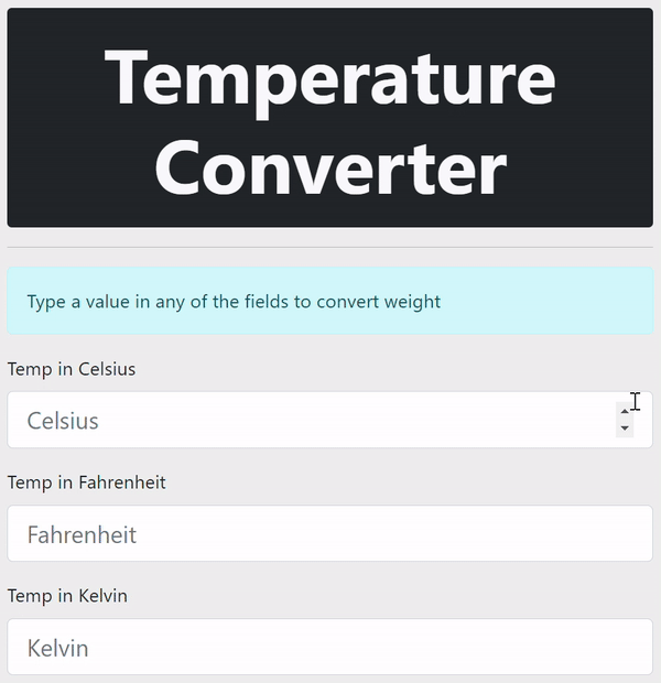 Temperature Converter Output