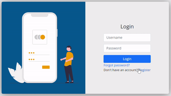 Animated Login Form Output