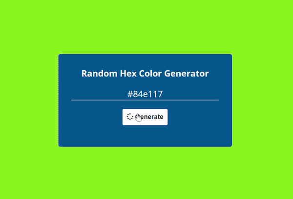Random Hex Color Generator Output