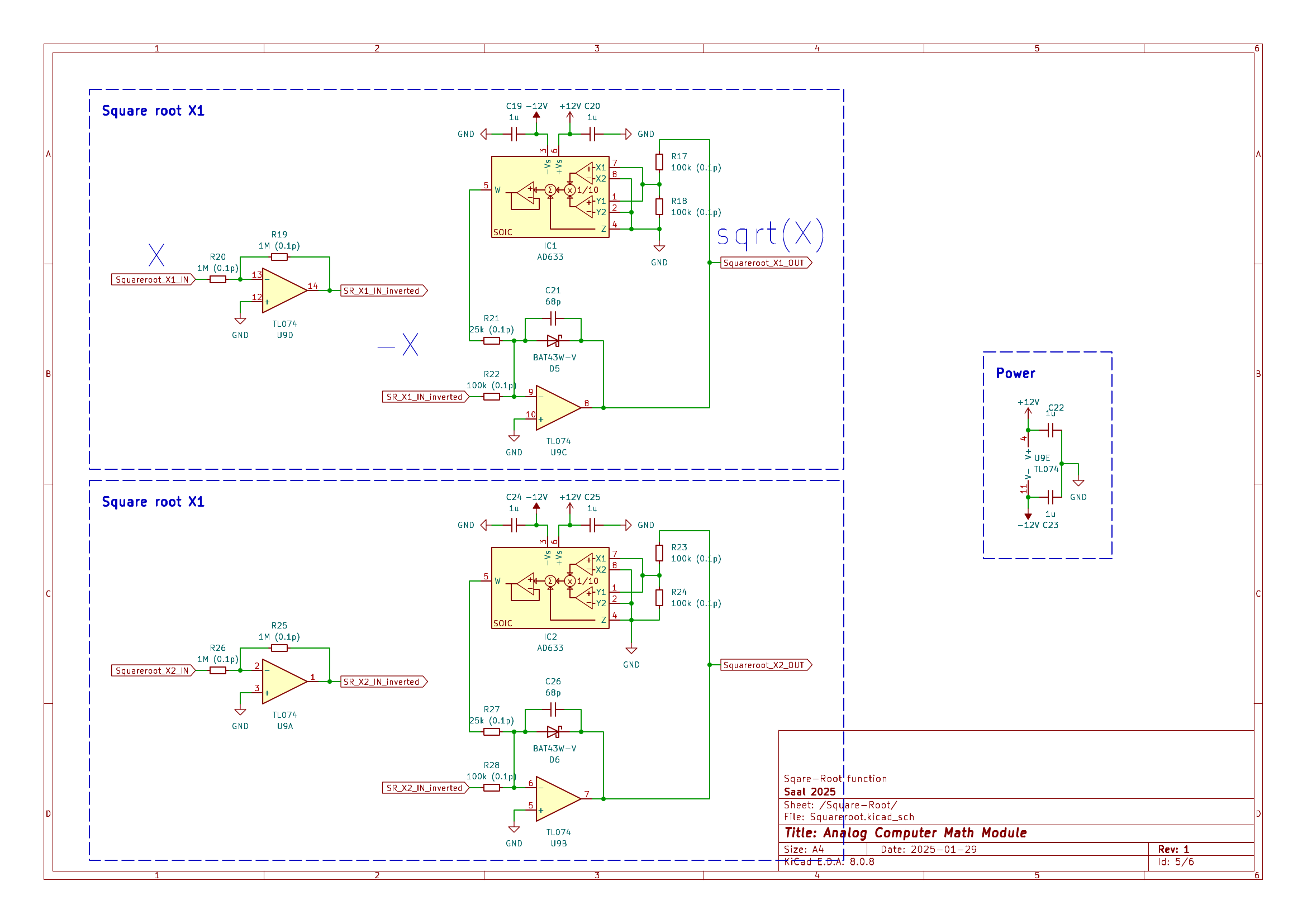 Schematic of the Square-Root function circuit Schematic of the Square-Root function circuit