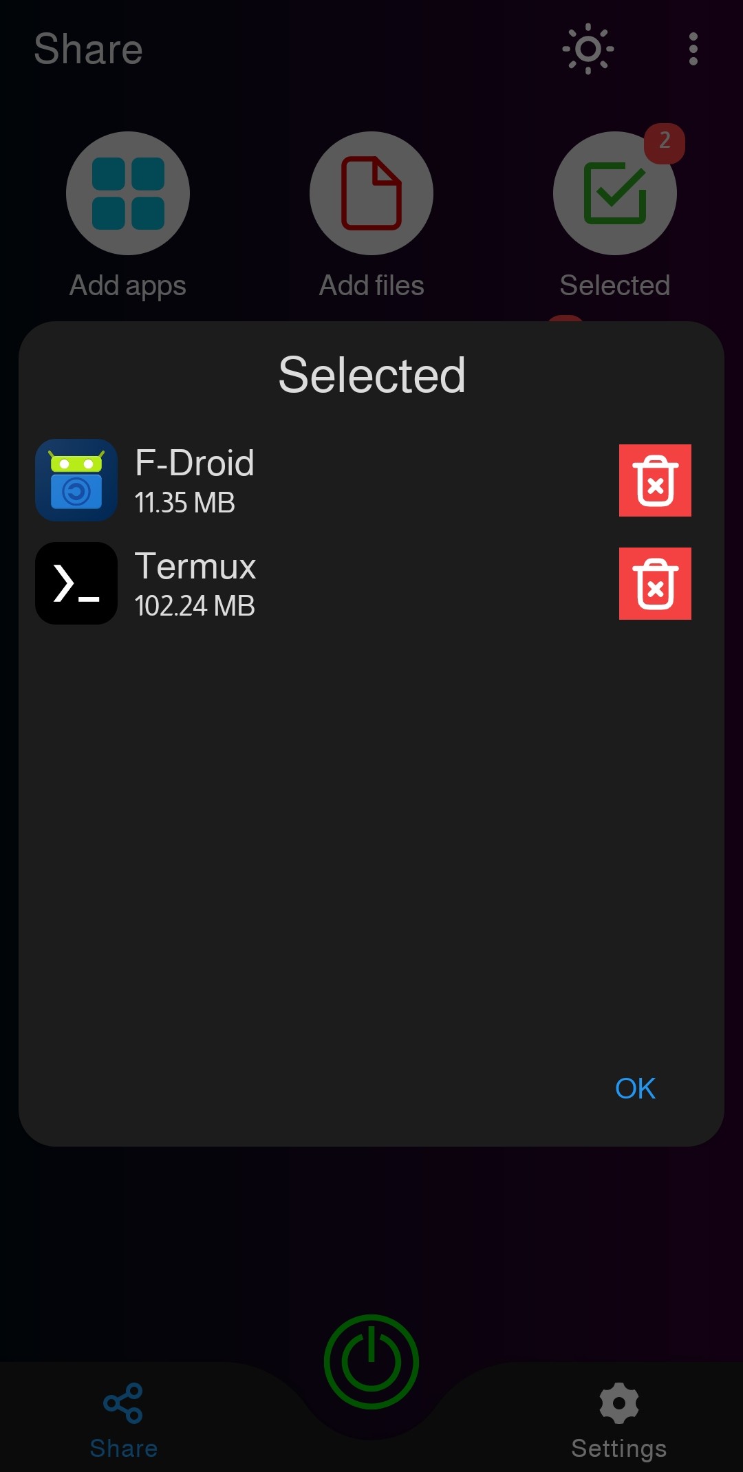 App screen shot