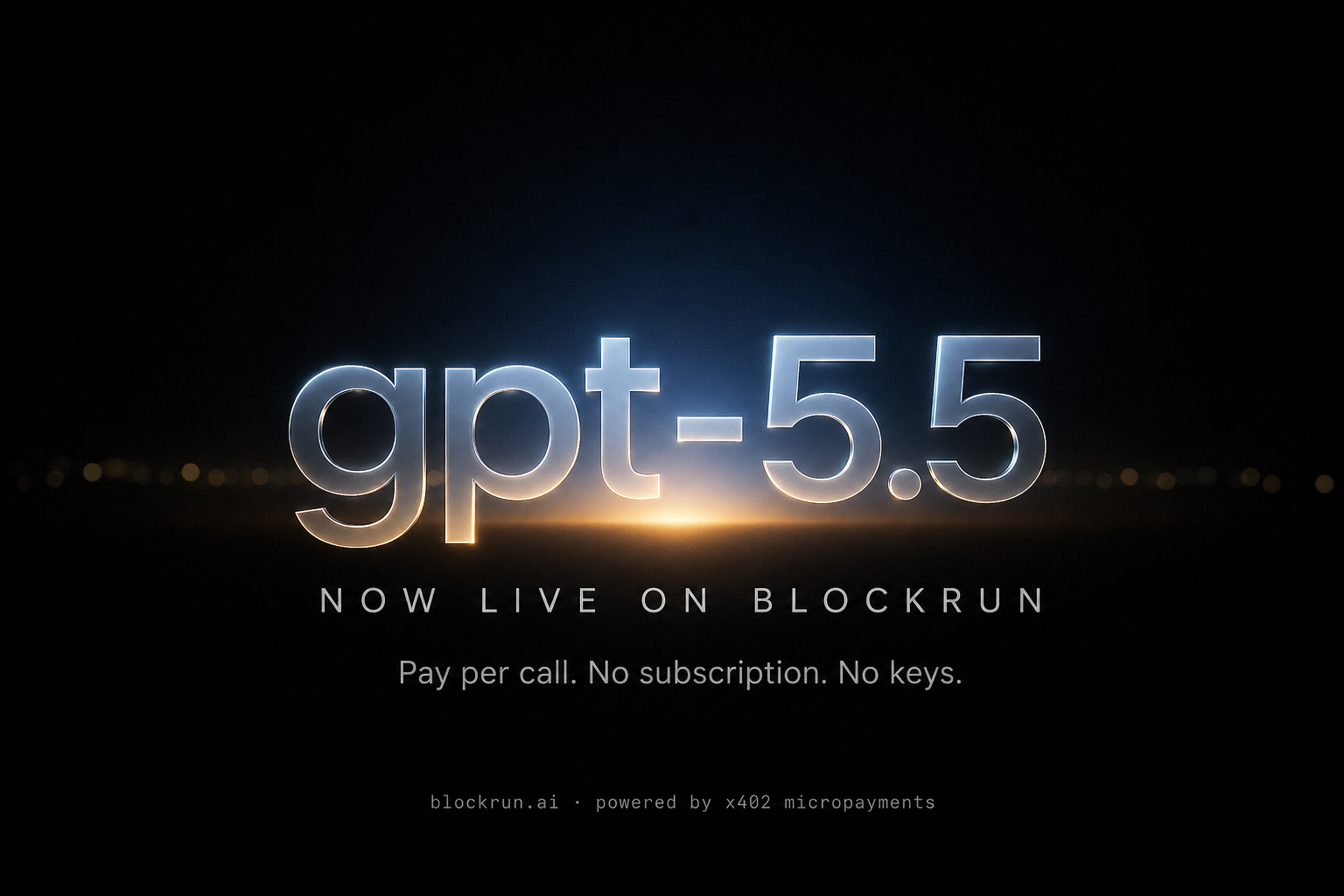 gpt-5.5 — now live on BlockRun. Pay per call. No subscription. No keys.