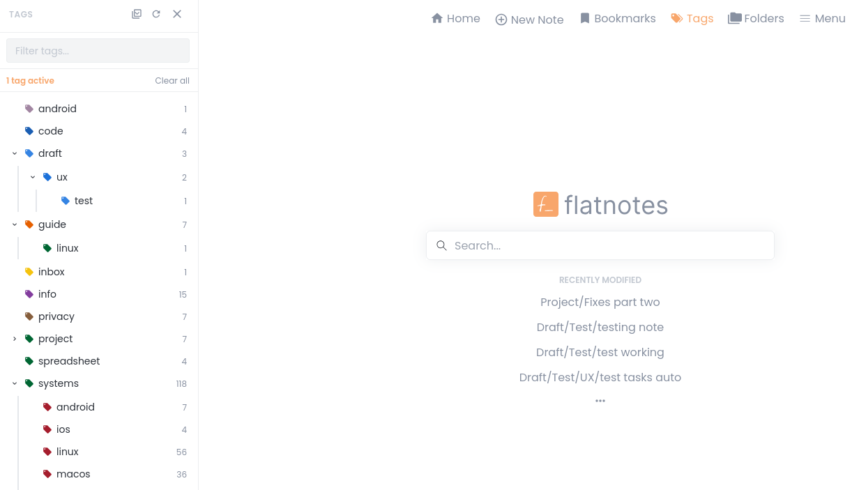 Tags Sidebar