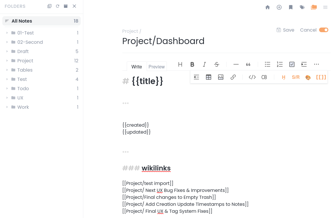 ToastEditor - Wikilink button