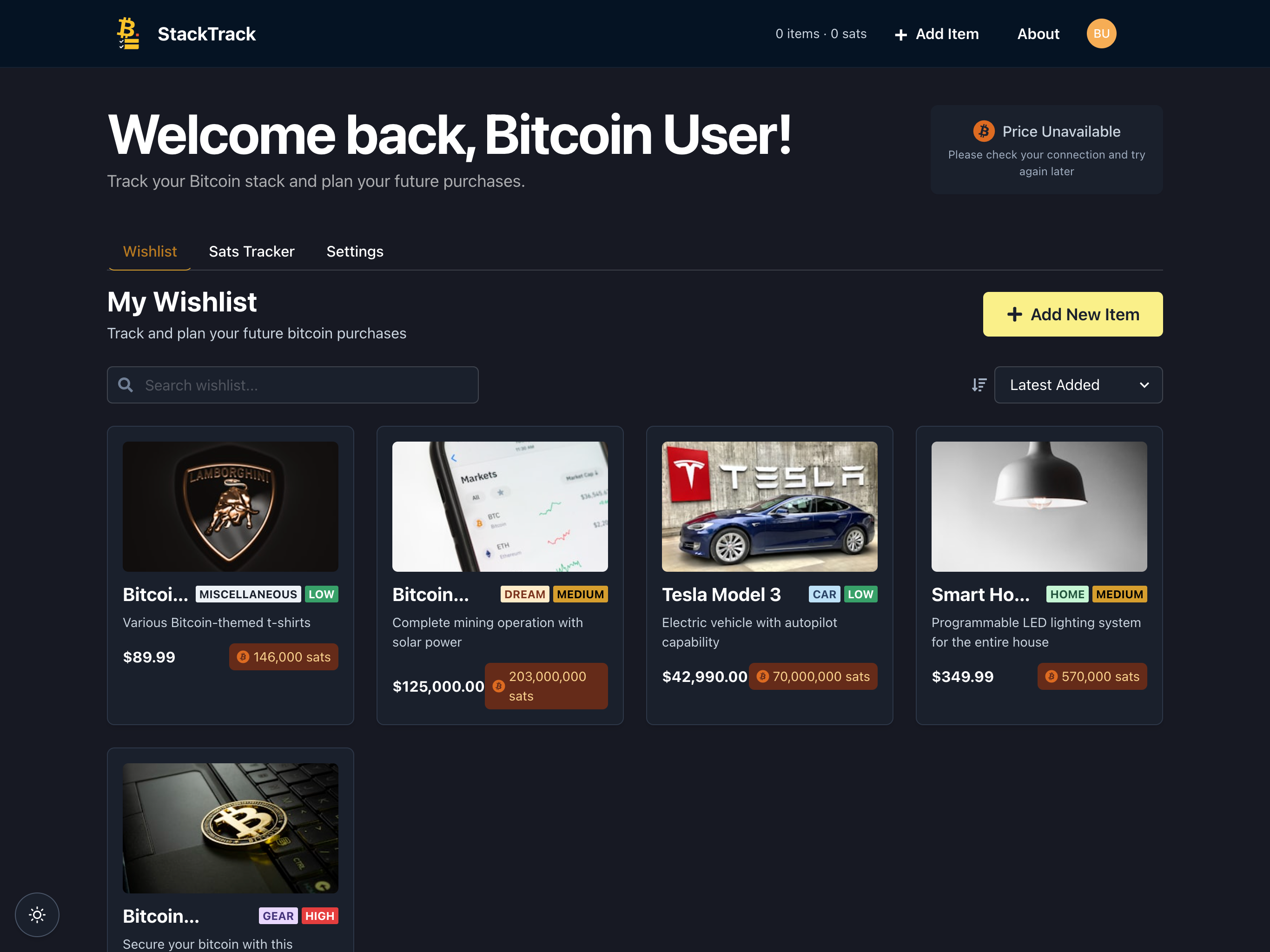 Dashboard - Dark Mode