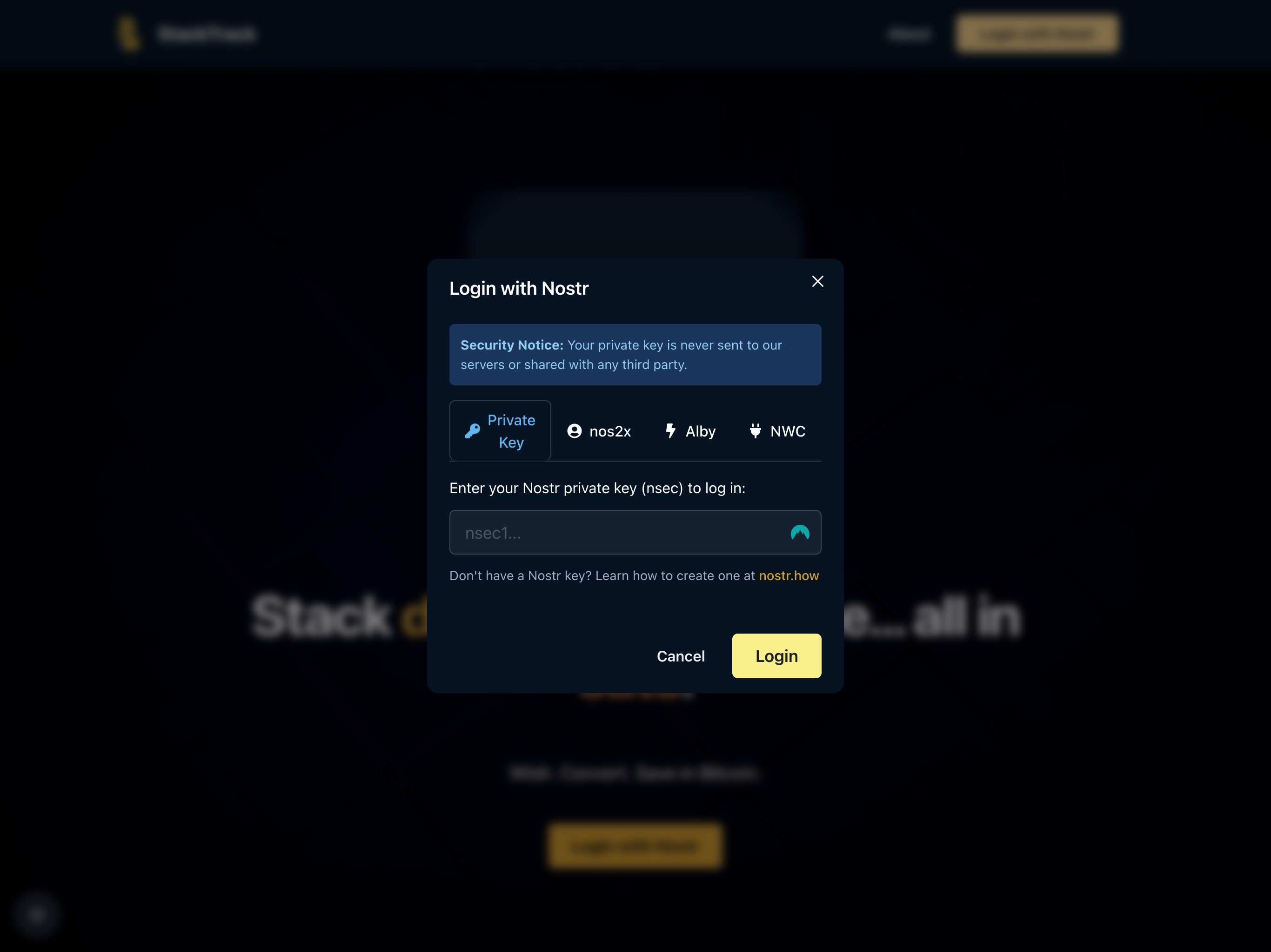 Home Page - Login Modal