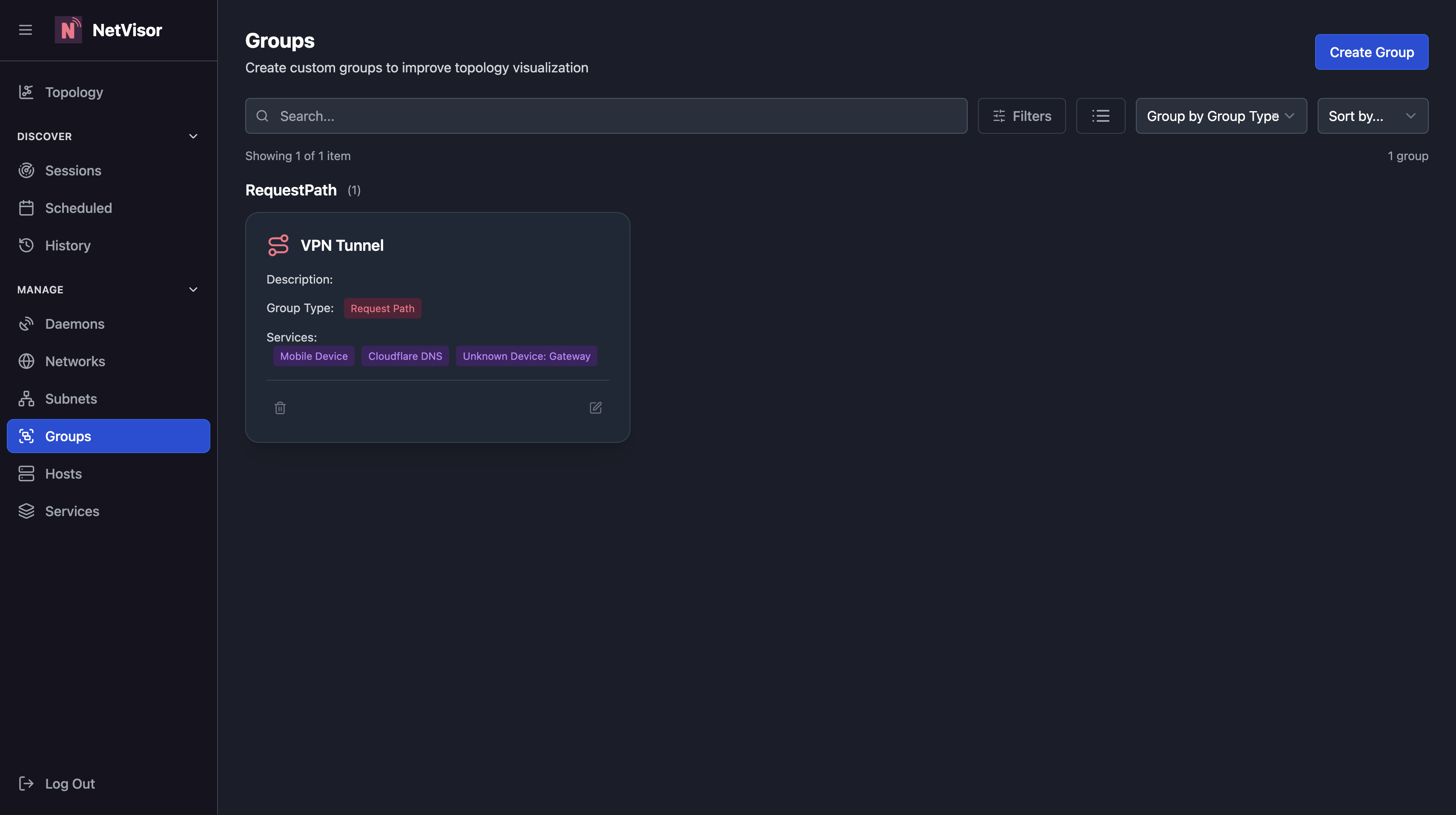 Groups Tab