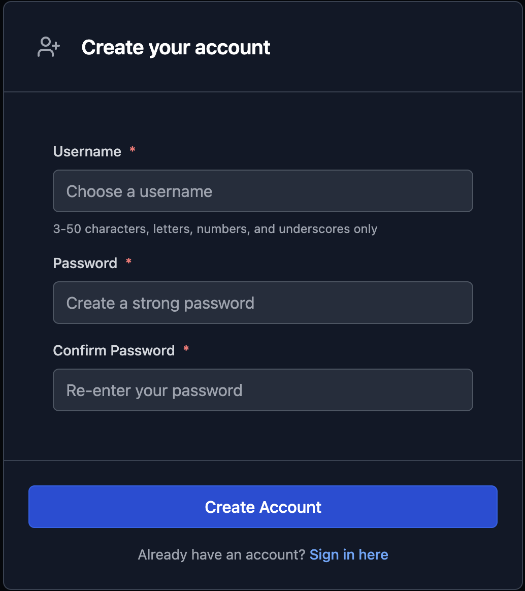 Registration Screen