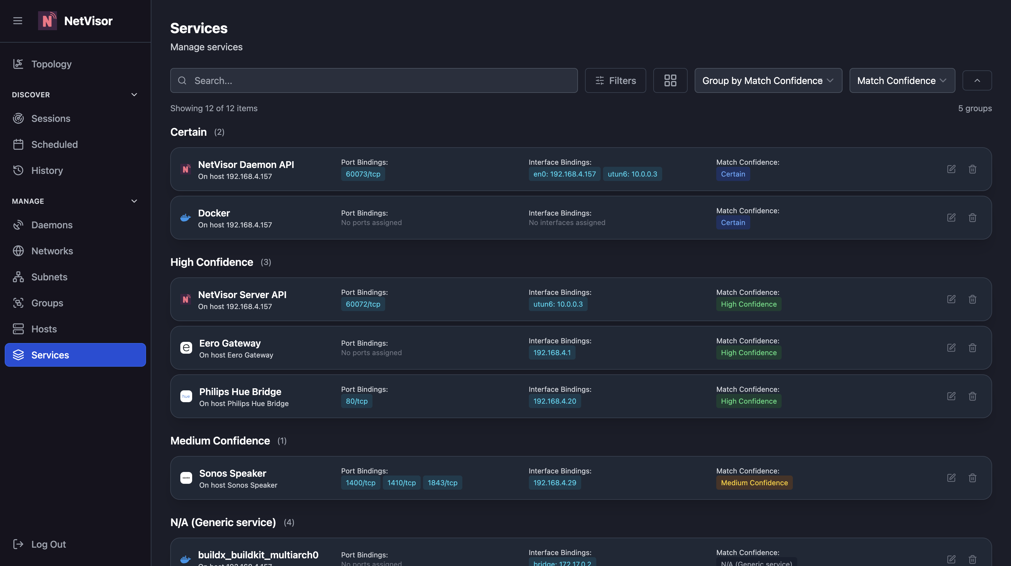 Services Tab