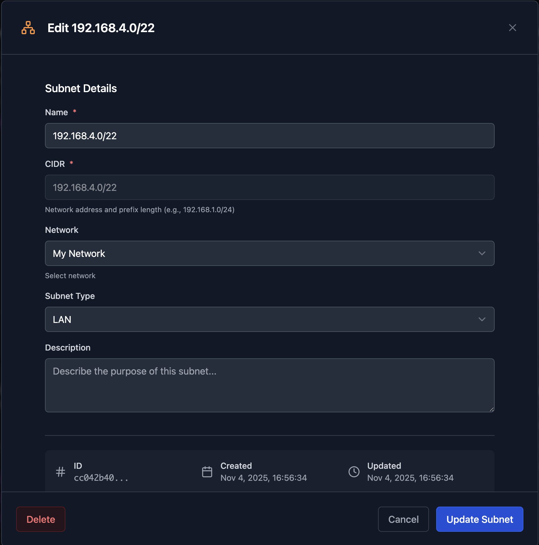 Subnet Detail