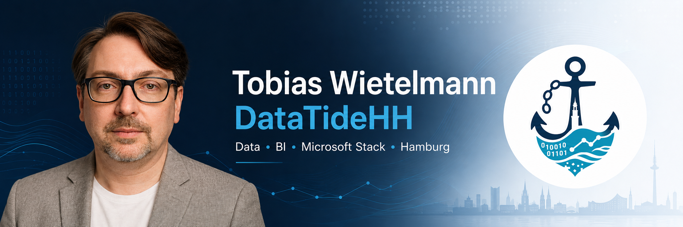 DataTideHH profile banner with portrait, logo and data branding