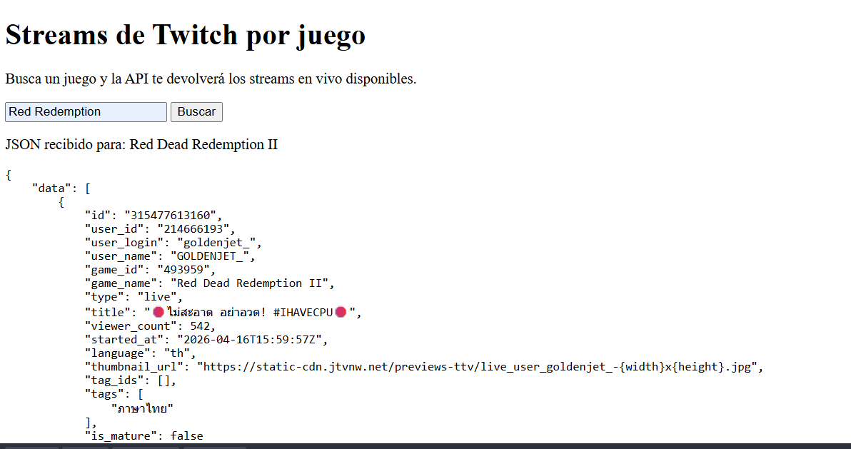 Respuesta JSON