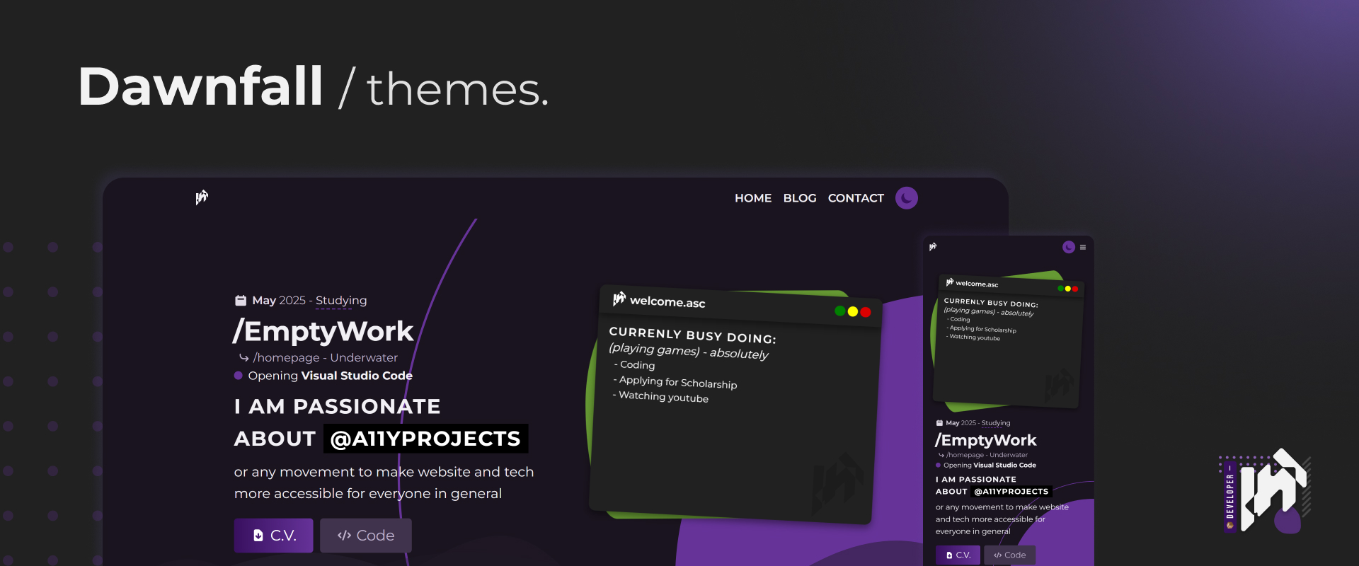 EmptyWork's Personal Website Dawnfall