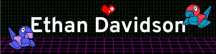 Ethan Davidson's profile banner showing a cyber-futuristic landscape