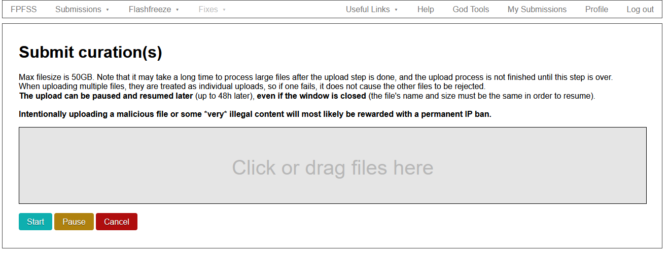 submissions page