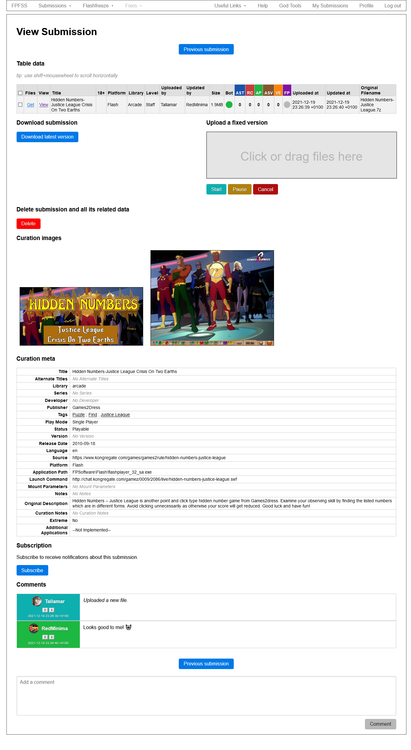 submission page