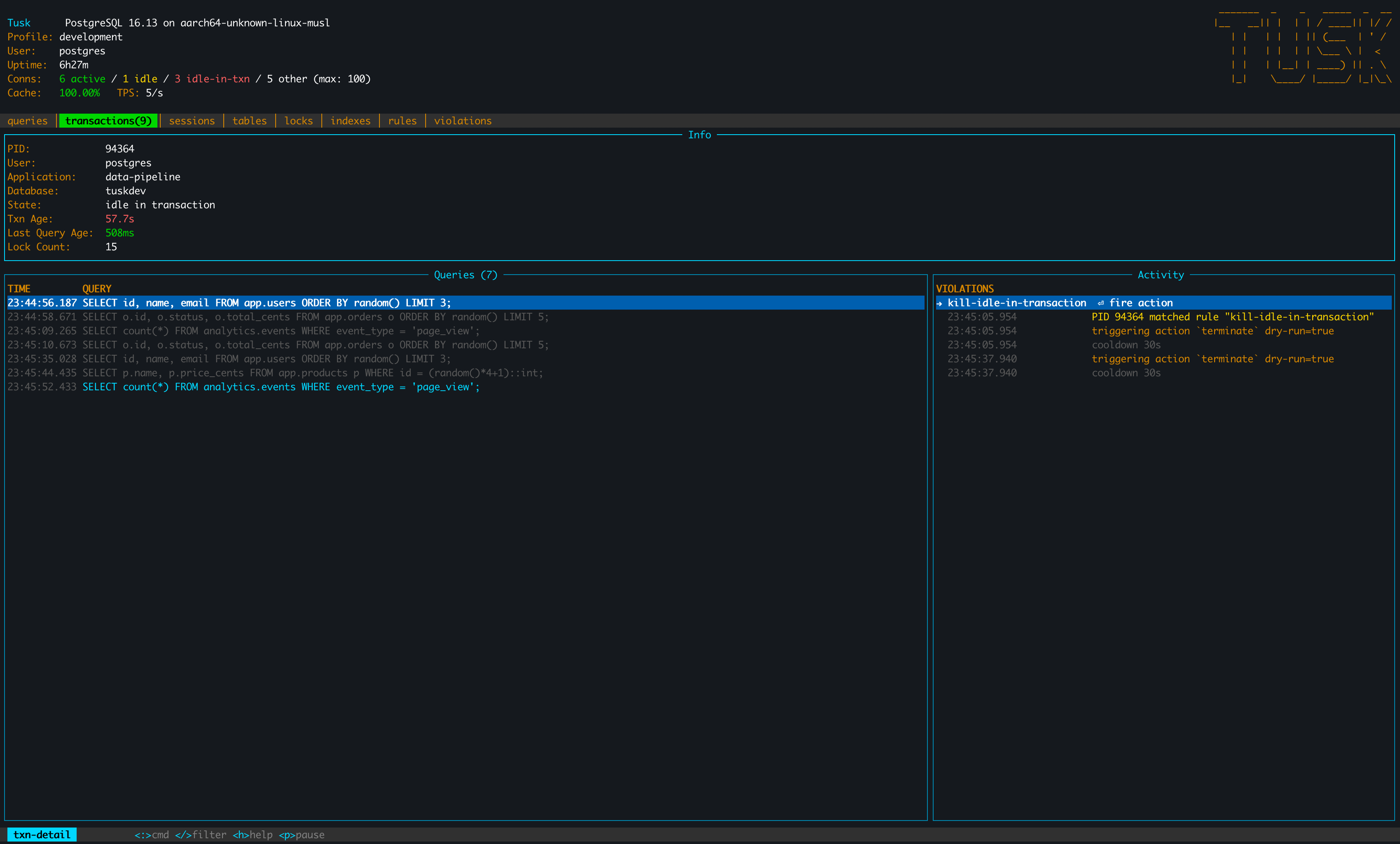 Transaction detail
