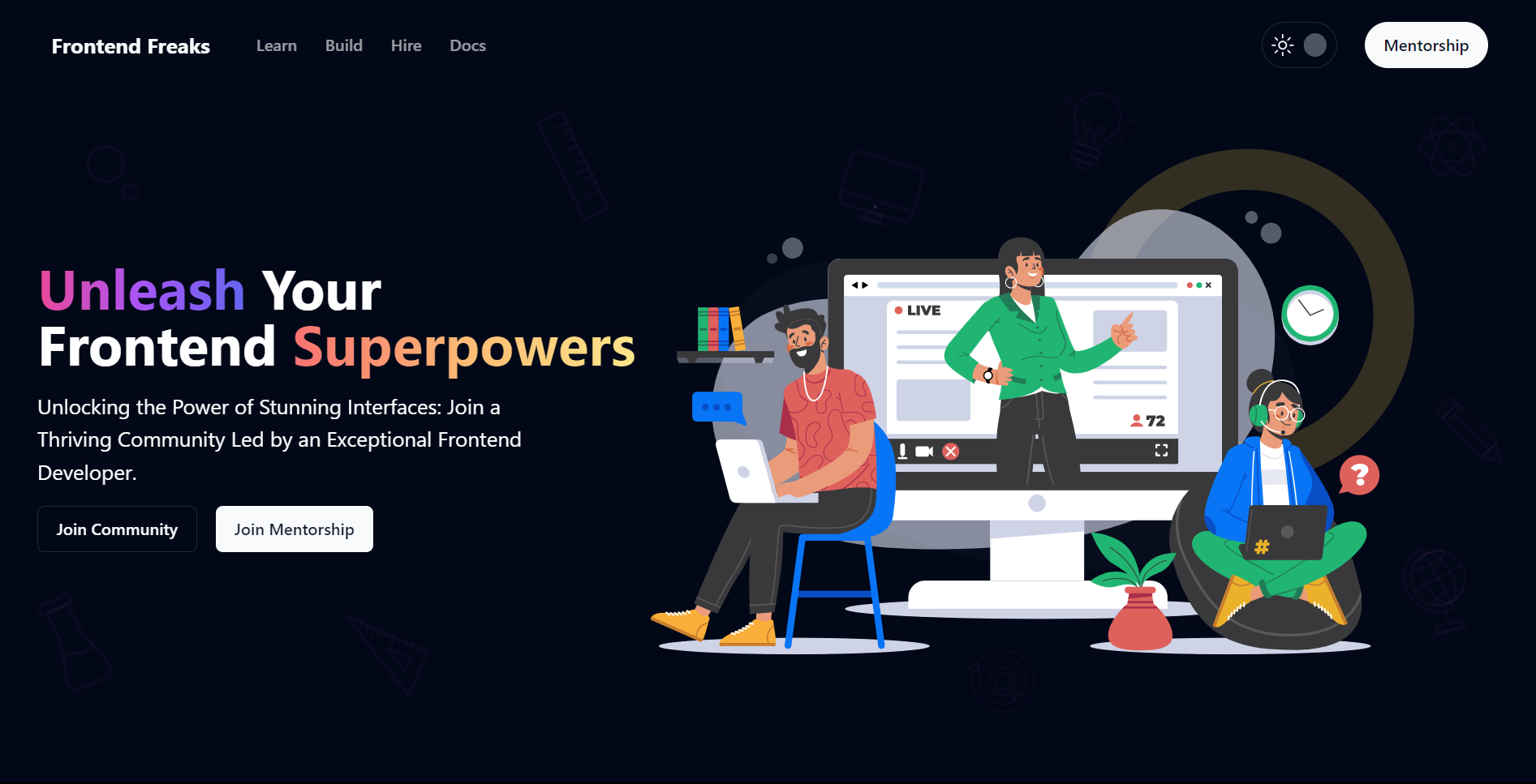 Frontend Freaks Website Home Page Image