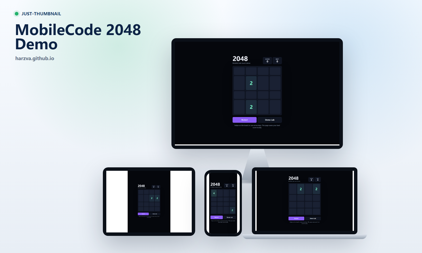 MobileCode 2048 responsive preview