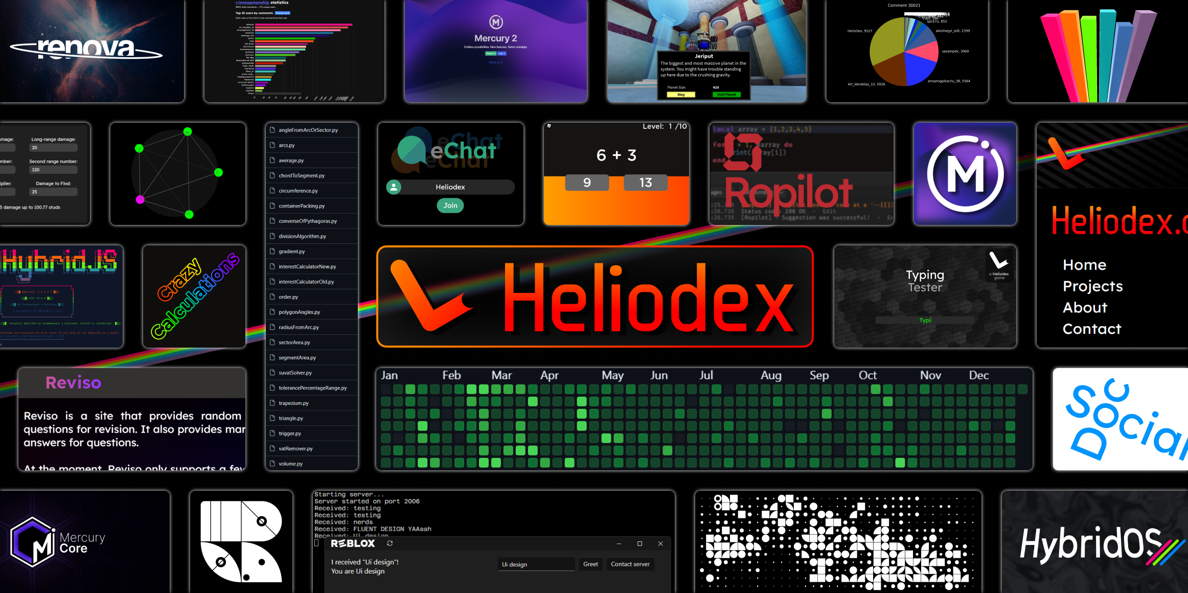 Heliodex logo and projects banner