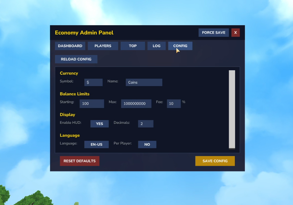 Admin Config