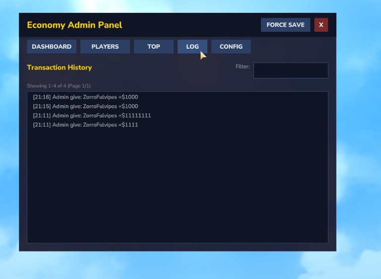 Admin Log