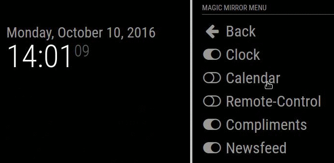 Hide and show a module